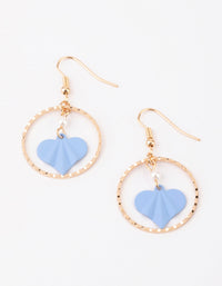 Gold and Blue Pearl Wave Earrings - link has visual effect only