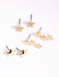 Gold Ultimate Star Stud Earring Pack - link has visual effect only