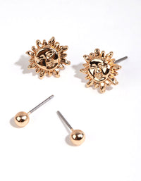 Gold Sun Stud Earring Pack - link has visual effect only