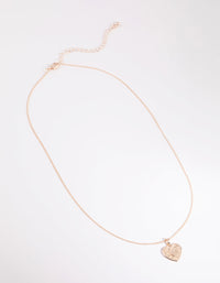 Rose Gold Etched Heart Necklace - link has visual effect only