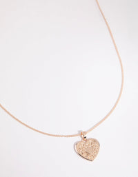 Rose Gold Etched Heart Necklace - link has visual effect only