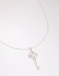 Silver Diamante Regal Key Necklace - link has visual effect only