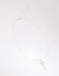 Silver Diamante Regal Key Necklace - link has visual effect only