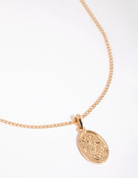 Gold Oval Pendant Angel Necklace - link has visual effect only