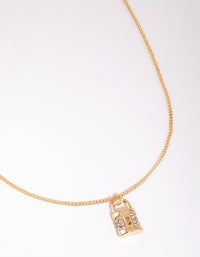 Gold Bling Padlock Necklace - link has visual effect only