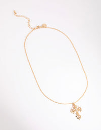 Gold Diamante Regal Cross Necklace - link has visual effect only