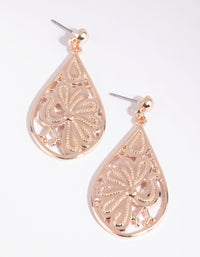 Rose Gold Peacock Teardrop Earrings - link has visual effect only