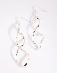 Silver Wave Drop Earrings - link has visual effect only