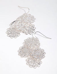 Silver Quartet Flower Drop Earrings - link has visual effect only
