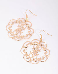 Gold Opulent Filigree Drop Earrings - link has visual effect only