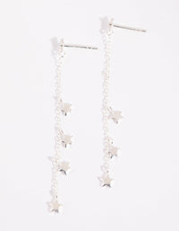 Sterling Silver Star Chain Drop Earrings - link has visual effect only