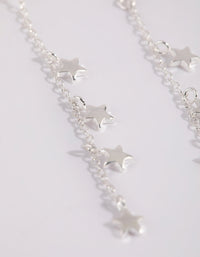 Sterling Silver Star Chain Drop Earrings - link has visual effect only