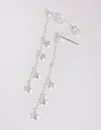 Sterling Silver Star Chain Drop Earrings - link has visual effect only