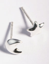 Sterling Silver Celestial Mismatched Stud Earrings - link has visual effect only