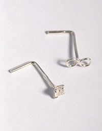 Sterling Silver Cubic Zirconia Infinity Nose Stud Pack - link has visual effect only