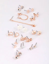 Rose Gold Sweetheart Stud Earring Pack - link has visual effect only