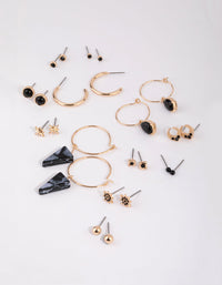 Gold Star Stud and Hoop Earring Pack - link has visual effect only