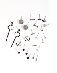 Mixed Metal Edgy Stud Earrings - link has visual effect only