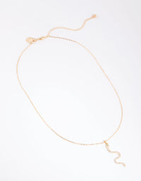 Gold Cubic Zirconia Snake Pendant Necklace - link has visual effect only