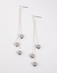 Silver Dodecagon Bead Drop Earrings - link has visual effect only