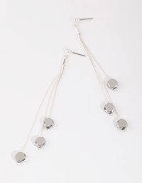 Silver Dodecagon Bead Drop Earrings - link has visual effect only