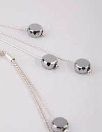Silver Dodecagon Bead Drop Earrings - link has visual effect only
