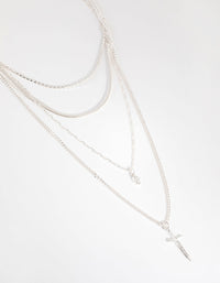Silver Dagger Layered Necklace - link has visual effect only
