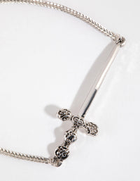 Antique Silver Dagger Toggle Bracelet - link has visual effect only