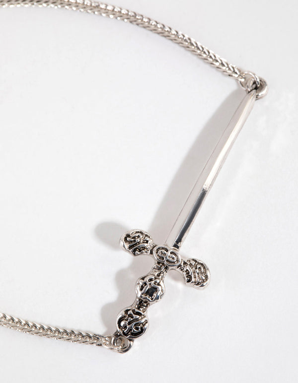 Antique Silver Dagger Toggle Bracelet