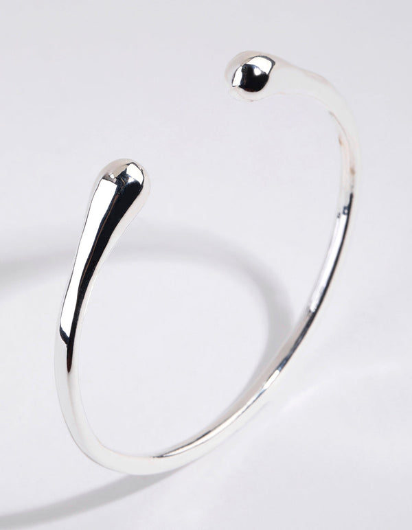 Silver Teardrop Small Cuff Bracelet