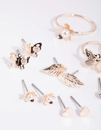 Rose Gold Garden Mixed Earring and Ring Pack - link has visual effect only
