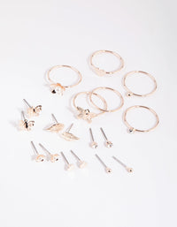 Rose Gold Garden Mixed Earring and Ring Pack - link has visual effect only