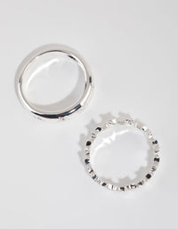 Silver Plated Diamante Star Ring Pack - link has visual effect only