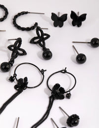 Matte Black Enamel Butterfly Earring Pack - link has visual effect only