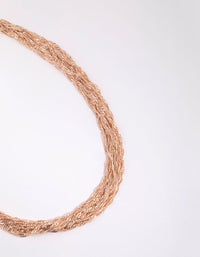 Roségouden fijne gedraaide ketting - link has visual effect only