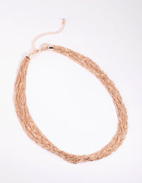 Roségouden fijne gedraaide ketting - link has visual effect only