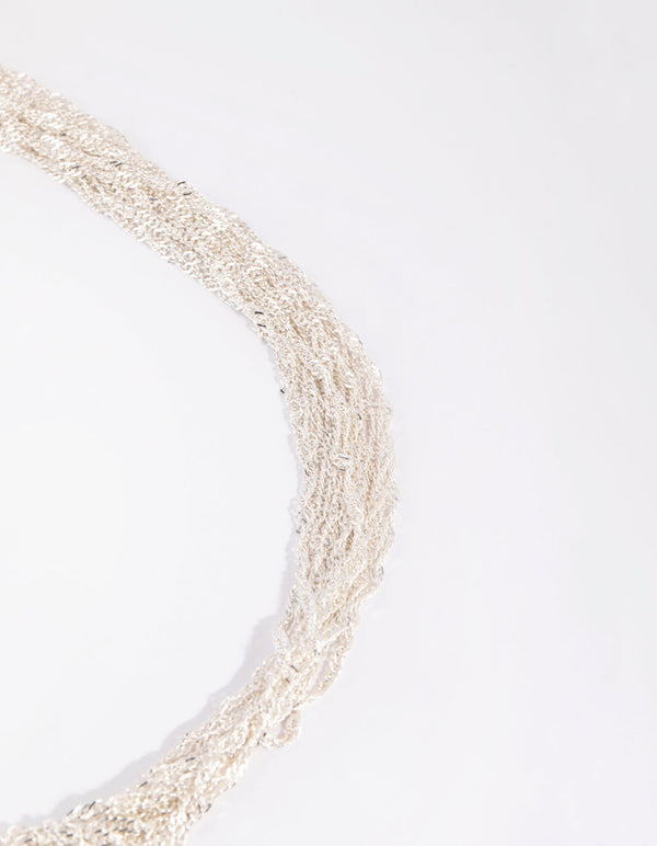 Silver Fine Twisted Chain Necklace