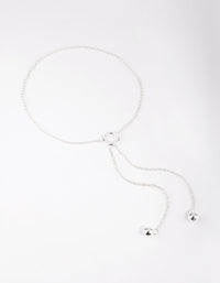 Silver Long Lariat Necklace - link has visual effect only