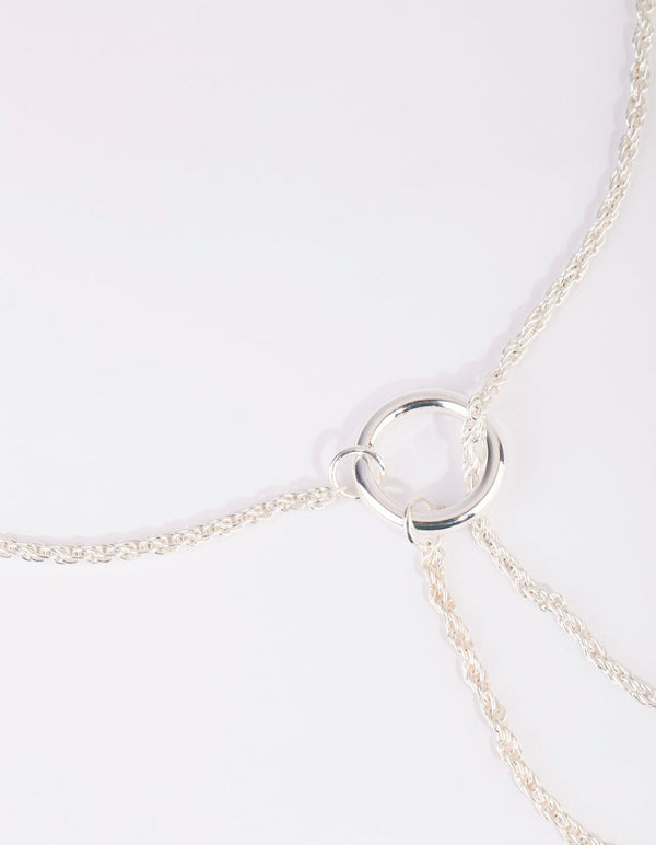 Silver Long Lariat Necklace