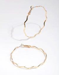 Gold Wiggle Hoop Earrings - link has visual effect only