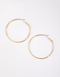 Gold Plain Rounded Hoop Earrings - link has visual effect only