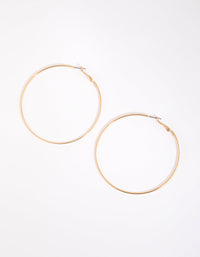 Gold Flat Edge Hoop Earrings - link has visual effect only