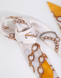 Yellow Vintage Chain Bandana Hair Scarf - link has visual effect only