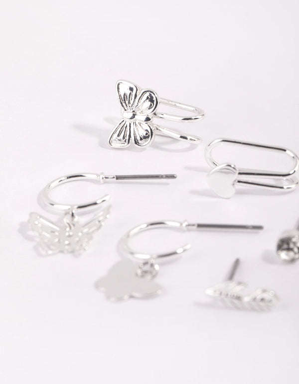 Silver Butterfly Ear Cuff Stack Pack