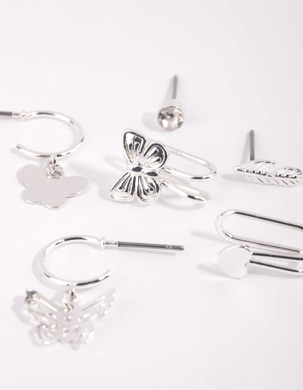 Silver Butterfly Ear Cuff Stack Pack