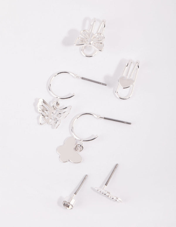 Silver Butterfly Ear Cuff Stack Pack