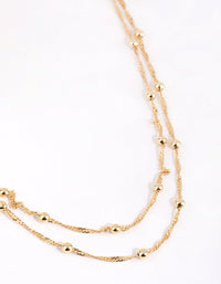 Gold Plated Ball and Twist Chain Necklace Set - link has visual effect only