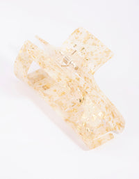 Gold Flecked Rectangular Acrylic Claw - link has visual effect only