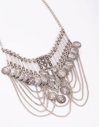 Rhodium Coin and Chain Necklace - link has visual effect only