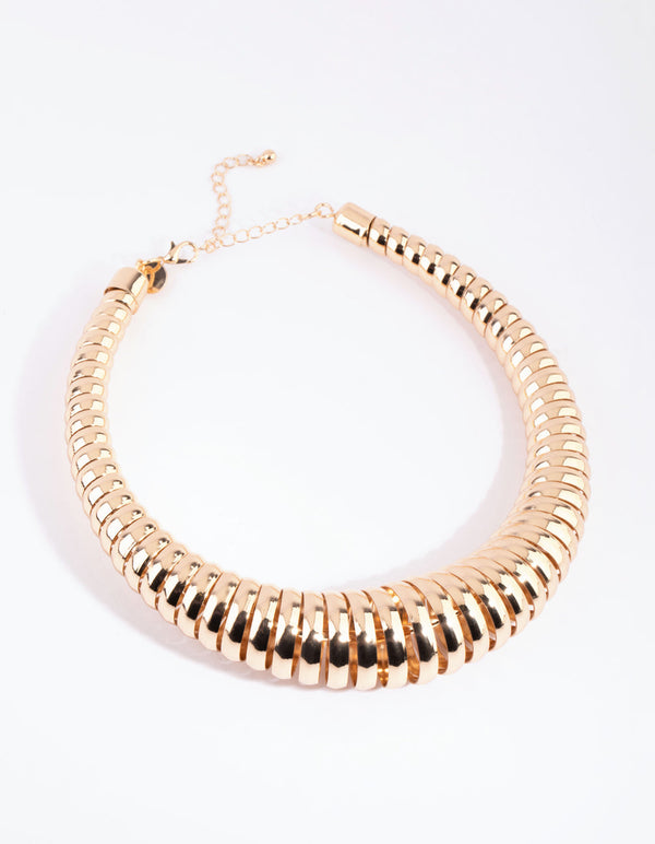 Złoty naszyjnik spiralny choker